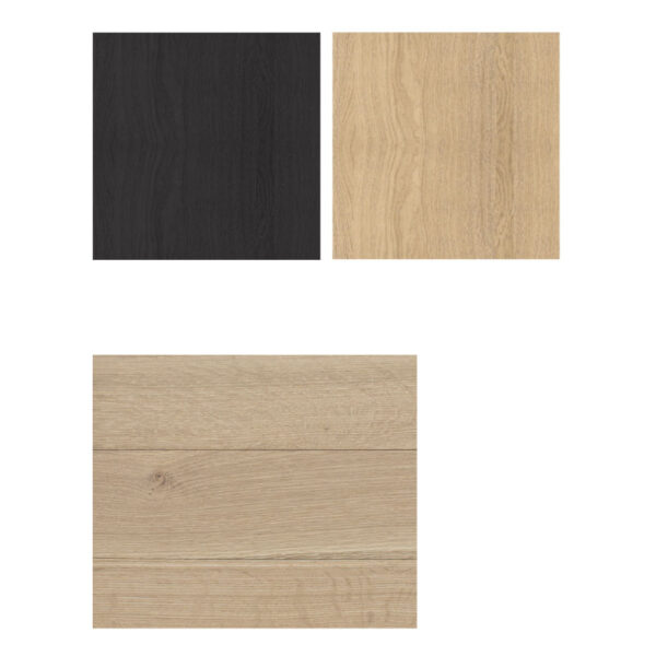 Blackedn and white oak custom cabinets and white oak hardwood floors and ceiling